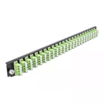 Priekinis skydelis DeLOCK 19 colių 24 prievadų LC Quad šviesiai žalias