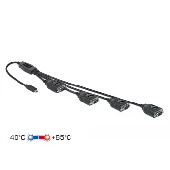 Adapteris USB Type-C į 4 x Serial RS-232 DB9 DeLOCK 90495