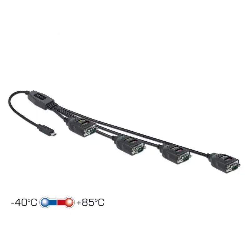 Adapteris USB Type-C į 4 x Serial RS-232 DB9 DeLOCK 90495