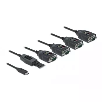Adapteris USB Type-C į 4 x Serial RS-232 DB9 DeLOCK 90495