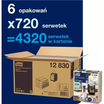 Popierinės servetėlės Tork 720 Xpressnap Fit 12830 baltos 1 sluoksnio