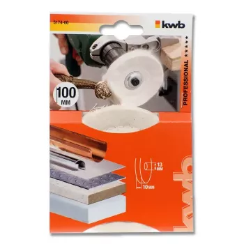 Poliravimo ratas KWB 517400, 10 cm darbinis skersmuo, 1,3 cm kotelio skersmuo