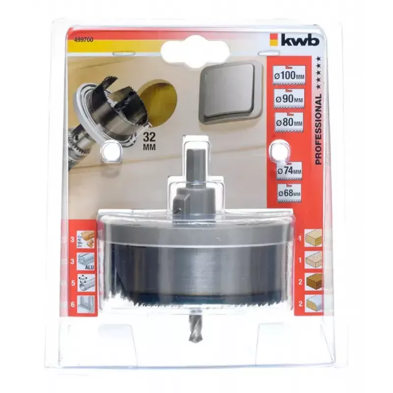 Pjūklelių rinkinys KWB 499700 5 vnt. Tinka akrilui, medžiui, metalui