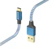 Hama Reflective USB A – USB C laidas, 1.5 m, USB 2.0, mėlynas