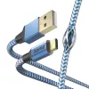 Hama Reflective USB A – USB C laidas, 1.5 m, USB 2.0, mėlynas