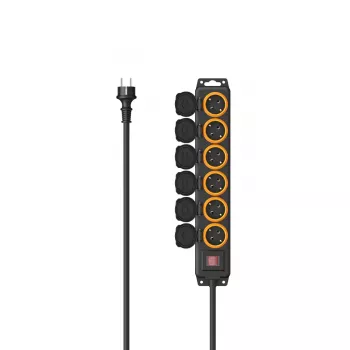 Hama 00223065 ilgintuvas 2 m 6 kištukinių lizdų lauko juodas