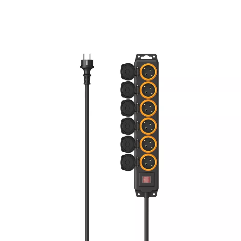 Hama 00223065 ilgintuvas 2 m 6 kištukinių lizdų lauko juodas
