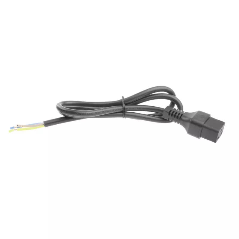 ACT Powercord C19 IEC Lock – atviras galas juoda 2 m, PC1174, 5 vnt. pakuotė