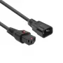 ACT Powercord C13 IEC Lock - C14 juodas 2 m, PC1021, 5 vnt. pakuotė