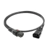 ACT Powercord C13 IEC Lock - C14 juodas 2 m, PC1021, 5 vnt. pakuotė