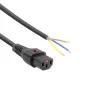 ACT Powercord C13 IEC Lock atviras galas juoda 2 m PC1025, 5 vnt. pakuotė