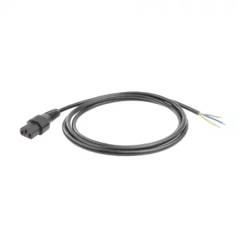 ACT Powercord C13 IEC Lock atviras galas juoda 2 m PC1025, 5 vnt. pakuotė
