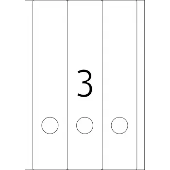 HERMA A4 61x297 mm baltas matinis nepermatomas popierius 75 vnt. failų etiketės