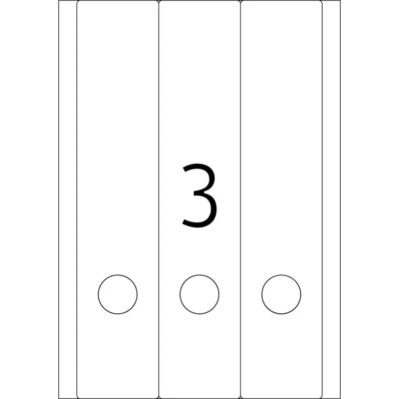 HERMA A4 61x297 mm baltas matinis nepermatomas popierius 75 vnt. failų etiketės