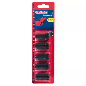 Herlitz 10956282 žymėjimo juostos ritinėlis, juodas, 5 vnt.
