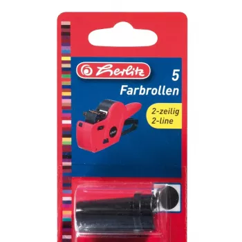 Herlitz 10956282 žymėjimo juostos ritinėlis, juodas, 5 vnt.
