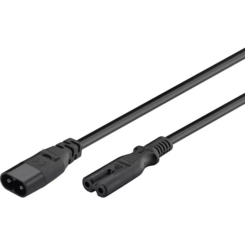 Wentronic jungiamasis laidas IEC-60320-C8 → IEC-60320-C7 2m juodas (97201)