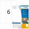HERMA A4 70x148.5 mm popieriaus/plėvelės kompozito tvirtos etiketės be lipniosios dangos, perforuotos, 600 vnt.