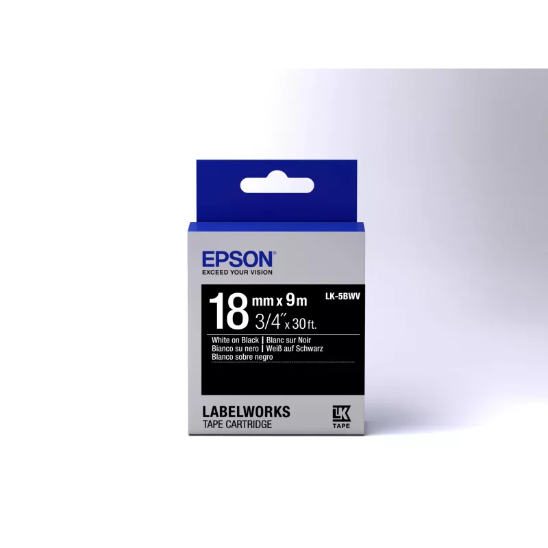Epson Label Cartridge Vivid LK-5BWV balta/juoda 18mm (9m)