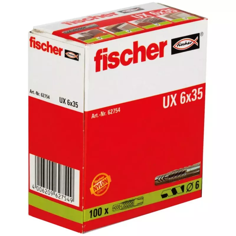 Fischer 62754 sieninis kaištis varžtui 35 mm