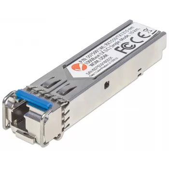 Intellinet SFP modulis, Gigabit Fiber WDM Bi-Directional, 1000Base-Lx (LC), vienmodis, 10 km, RX 1550nm / TX 1310nm, atitinka Cisco GLC-BX-U