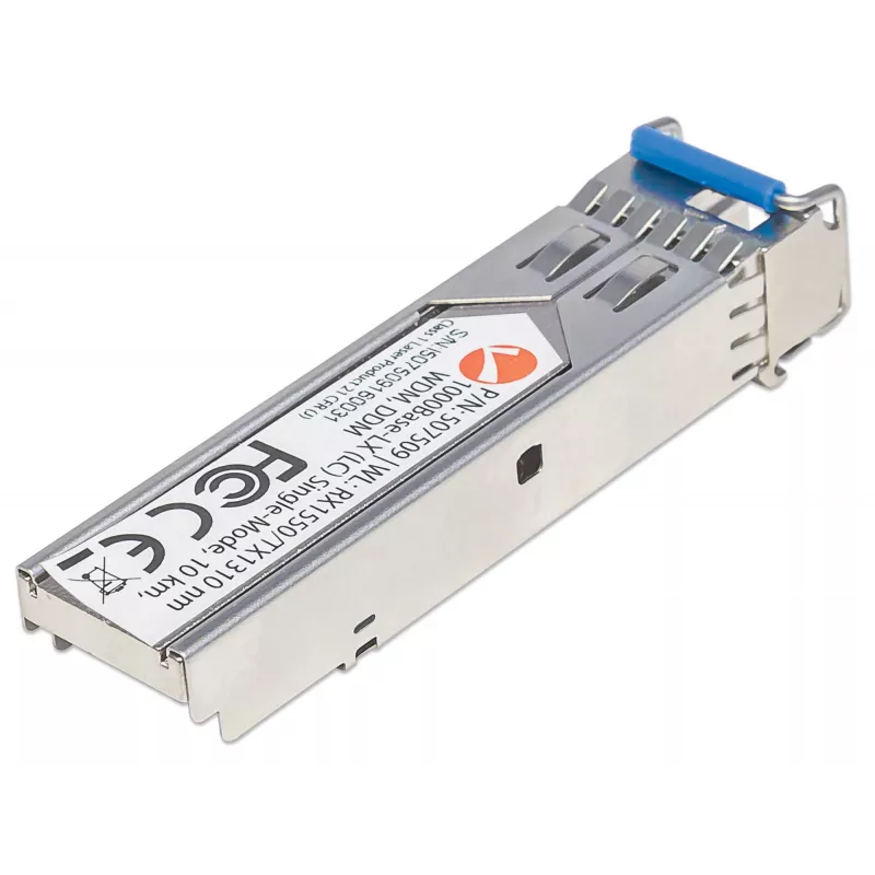 Intellinet SFP modulis, Gigabit Fiber WDM Bi-Directional, 1000Base-Lx (LC), vienmodis, 10 km, RX 1550nm / TX 1310nm, atitinka Cisco GLC-BX-U