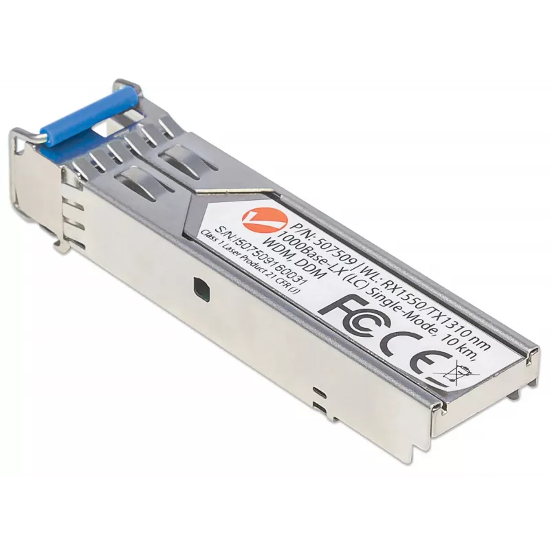 Intellinet SFP modulis, Gigabit Fiber WDM Bi-Directional, 1000Base-Lx (LC), vienmodis, 10 km, RX 1550nm / TX 1310nm, atitinka Cisco GLC-BX-U