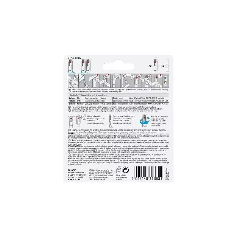 Universalus kabliukas TESA 77765 Baltas 2 vnt