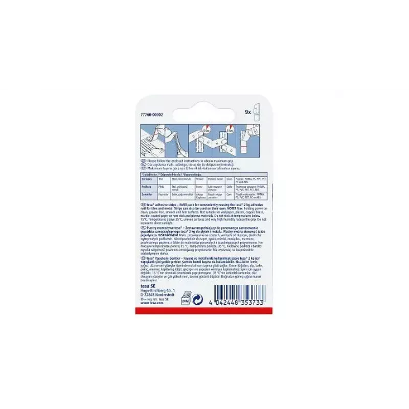 Universalus kabliukas TESA 77760 Baltas 9 vnt.