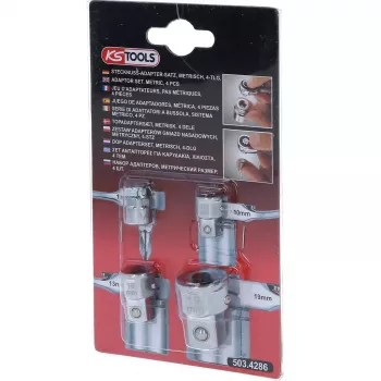 Veržliarakčių komplektas KS Tools 503.4286 4 galvutės, chromo-vanadžio plienas