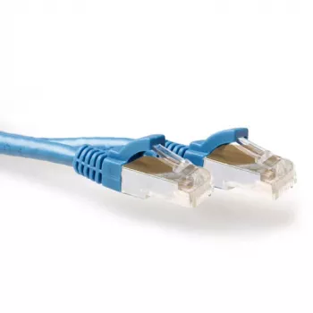 ACT Blue 25 m LSZH S/FTP CAT6A jungiamasis kabelis su apsaugotais RJ45 kištukais