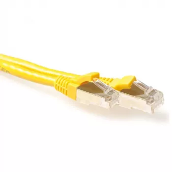 ACT geltonas 15 m LSZH SFTP CAT6A pataisos kabelis su apsauga nuo užkliuvimo ir RJ45 jungtimis