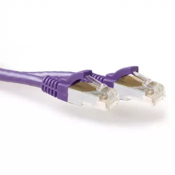 ACT Purple 2 m LSZH SFTP CAT6A patch laidas, su užspaudimo apsauga, RJ45 jungtimis