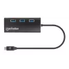 Manhattan USB-C Dock / Hub su kortelių skaitytuvu, 6 prievadai: Ethernet, HDMI, USB-A (x3) ir USB-C, su Power Delivery (100 W) USB-C prievadui, universalus, aliuminis, atitikmuo DKT30CSDHPD3