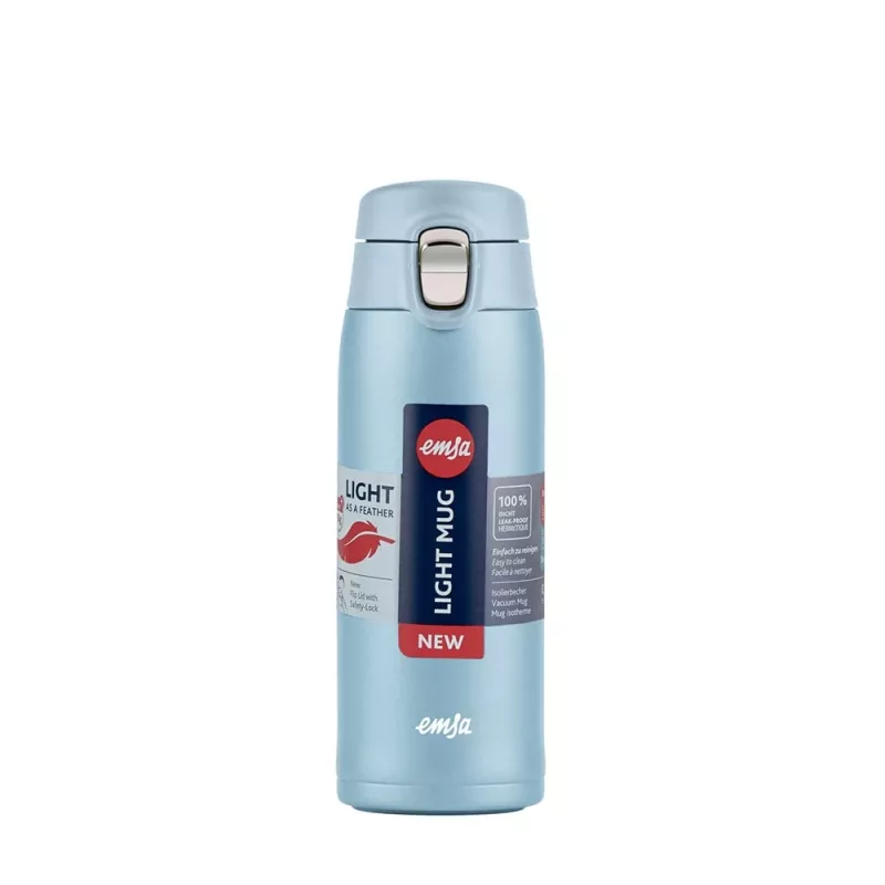 EMSA Light Mug 400 ml mėlynas nerūdijančio plieno dangtelis polipropilenas