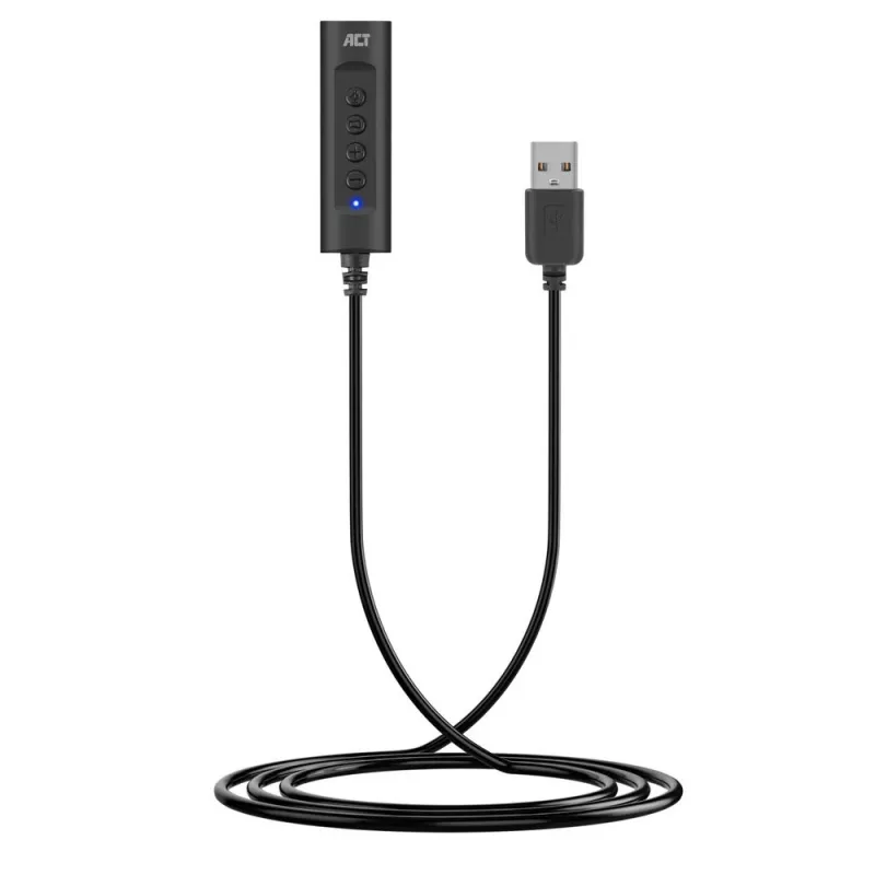 ACT AC9360 išorinė garso kortelė USB-A 3.5 mm, 4 mygtukai