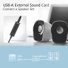ACT AC9360 išorinė garso kortelė USB-A 3.5 mm, 4 mygtukai
