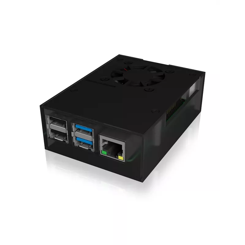 ICY BOX IB-RP108 Dėklas Raspberry Pi 4, anglies pilka, juoda
