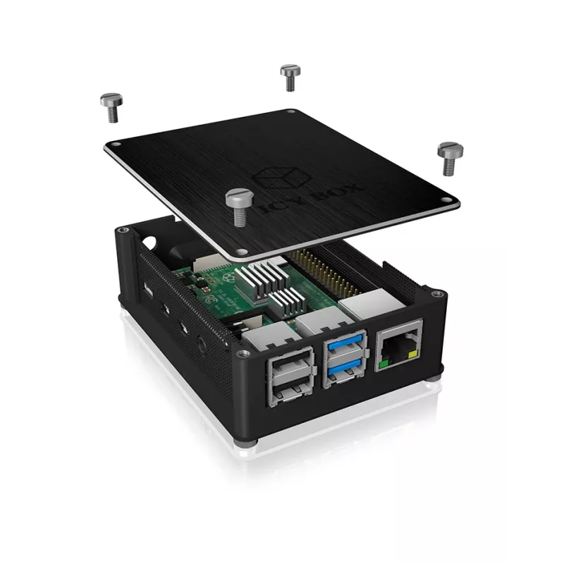 ICY BOX IB-RP110 Dėklas Raspberry Pi 4, Juodas