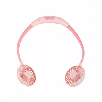 Kaklo ventiliatorius Unold Breezy Pink, 2 ventiliatoriai, 8 h, baltas