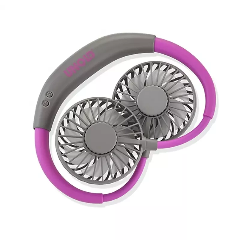 Unold Neck Fan Breezy Anthracite – kaklinis ventiliatorius, antracitas, violetinis, 2 ventiliatoriai, 8 h