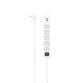 Hama 00223183 ilginimo laidas 1,4 m 5 kištukinių lizdų Vidaus baltas