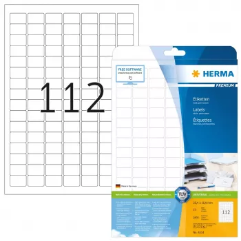 Lipnūs etikečių lapai HERMA Labels Premium A4 25,4x16,9 mm