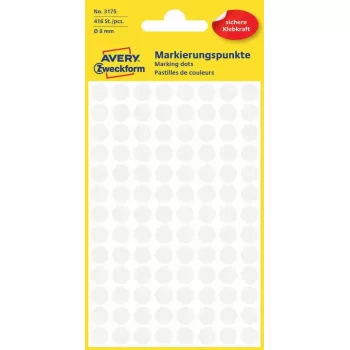 Lipnūs apskritimai Avery Zweckform Colour Coding Dots White, 8 mm, 416 vnt.