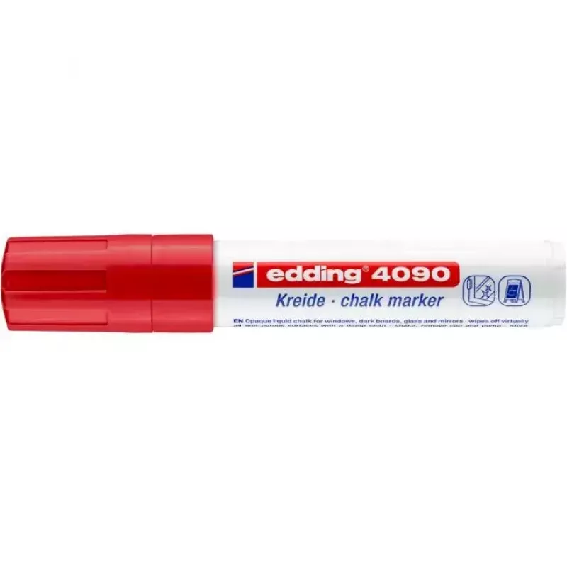 Kreidinis žymeklis Edding 4090 Chisel Red