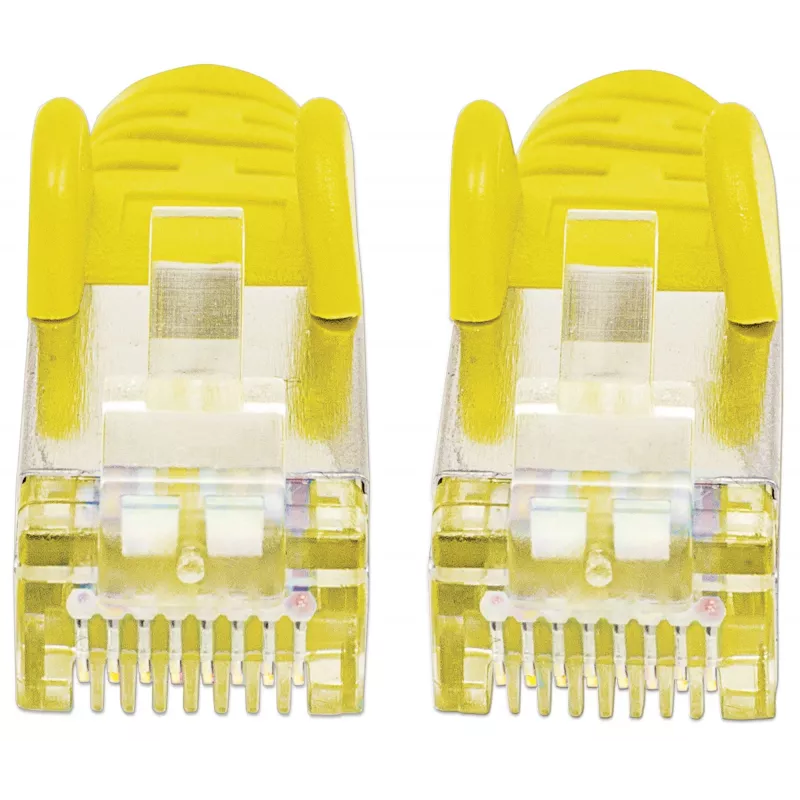Intellinet Network Patch Cable, Cat6, 2m, Geltonas, Varis, S/FTP, LSOH / LSZH, PVC, RJ45, Auksuoti kontaktai, Su apsauginiu gaubtu, Su batutu, Viso gyvenimo garantija
