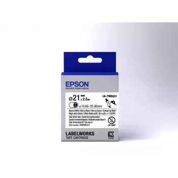 Epson LK-7WBA21 termosusitraukiančio vamzdelio kasetė juoda/balta D21mm (2.5m)