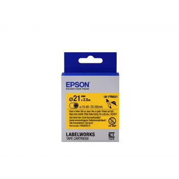 Epson LK-7YBA21 kasetė su termosusitraukiančiu vamzdeliu (HST) juoda/geltona D21mm (2,5 m)