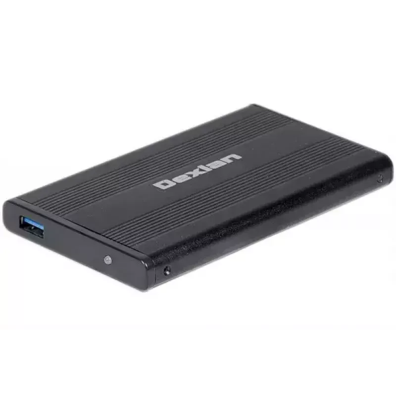 Išorinis HDD/SSD dėklas Dexlan 738308 Juodas 2,5 colio USB Type-A 5 Gbit/s