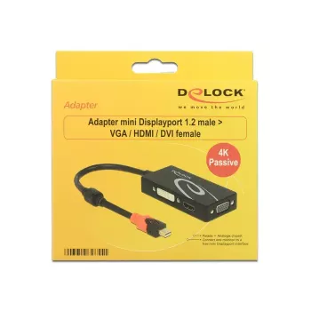 DeLOCK 62855 Mini DisplayPort adapteris 3x1 VGA/HDMI/DVI juodas